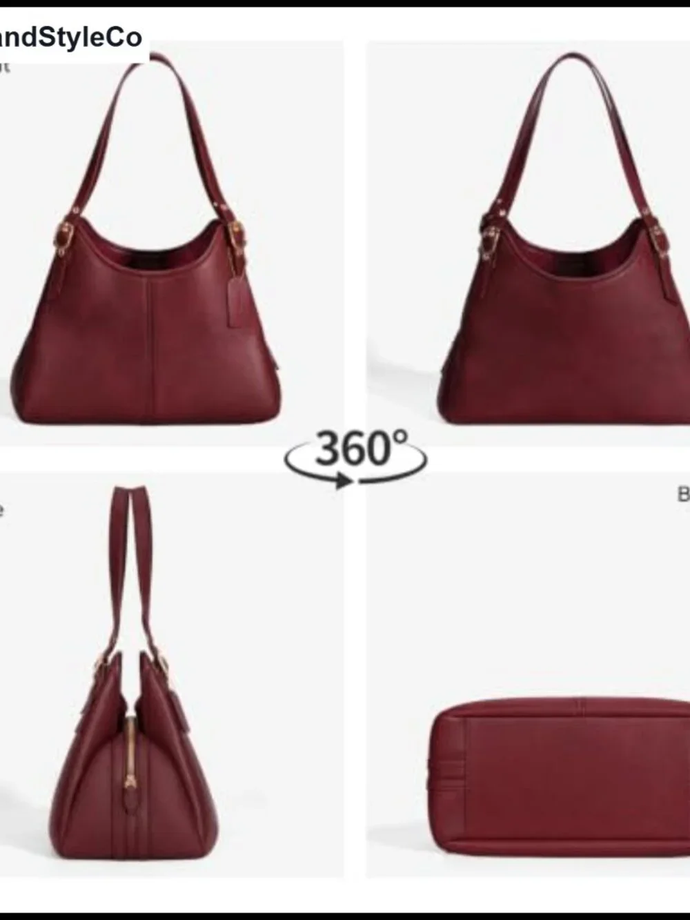 Vintage Hobo Shoulder Bag Soft PU Leather Slouchy Purse for Women